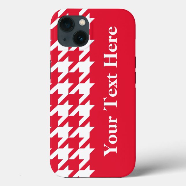 Geranium Elegant Houndstooth com texto personaliza (Verso)