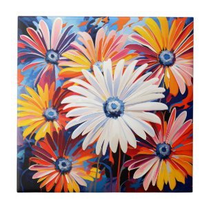 Gerbera Daisies Vibrante Em Abstrato Negrito