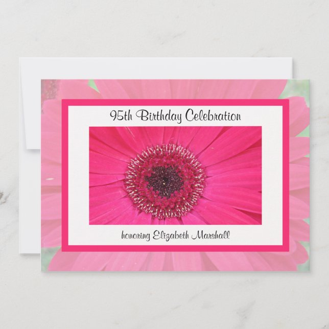 Gerbera Daisy, Convite de aniversário 95 (Frente)