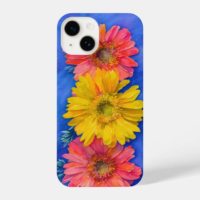 Gerbera Daisy Flowers Art Capa de telefone (Verso)