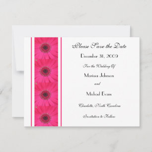Gerbera Daisy Rosa Salve o Convite de Data