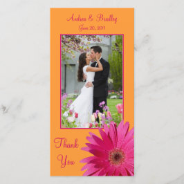 Gerbera Daisy Wedding Obrigado Cartões de fotos