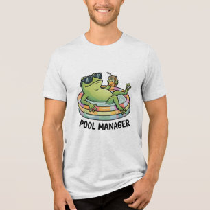 Gerente de Piscina Sapo Engraçado Cartoon de Verão