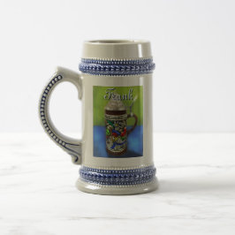 German Beer Stein w/Hinged Lid Personalized