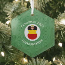 German Flag Christmas Angel Name Year Hexagon