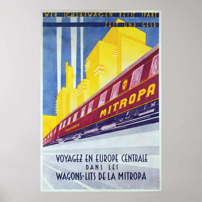 German Railways Poster Who travels by sleeper (Frente)