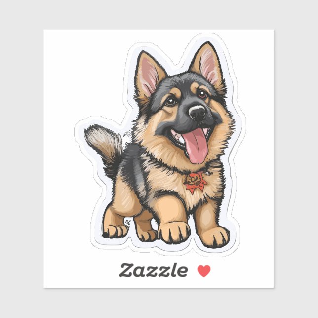 German shepherd bonito ❤️ adesivos para german she (Folha)