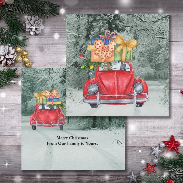 German shepherd Cães de Natal levando para casa, Z (German Shepherd Dogs Christmas Driving Home Card)