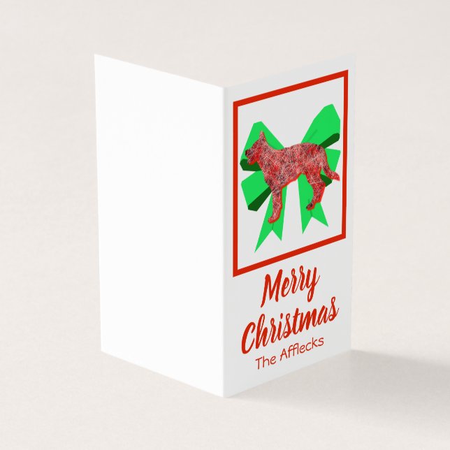 German shepherd Cão de Natal e etiqueta de present (Exterior)
