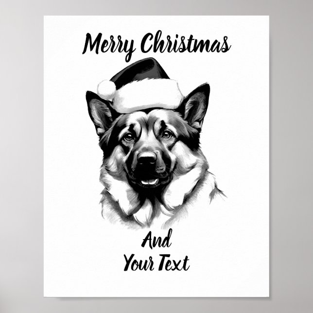 German Shepherd Christmas Poster Instant Download (Frente)
