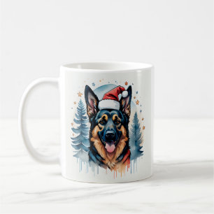 German shepherd de caneca de Natal