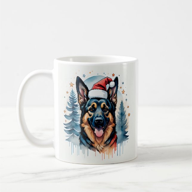 German shepherd de caneca de Natal (Esquerda)