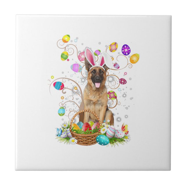 German Shepherd Dog Easter Egg Hunting Basket East (Frente)