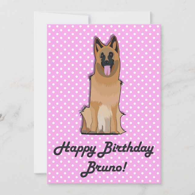 German shepherd Feliz Aniversário Cartão de Saudaç (Frente)