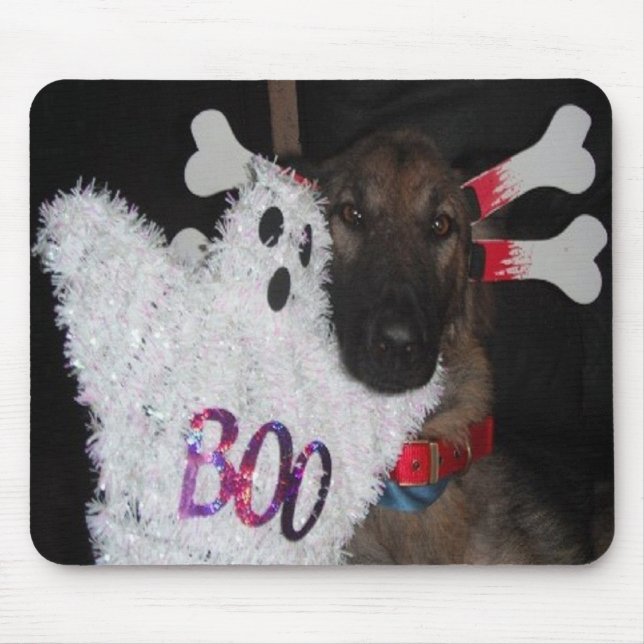 German shepherd Mousepad Halloween Boo (Frente)