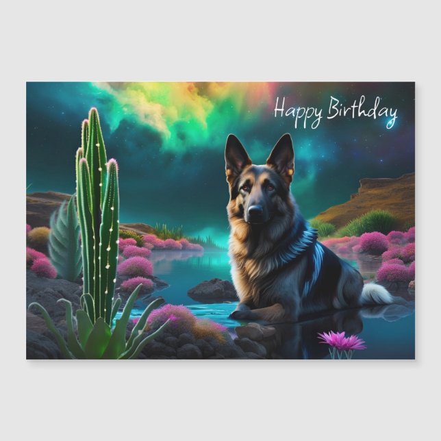 German shepherd no aniversário do Mundo da Alieníg (Frente)