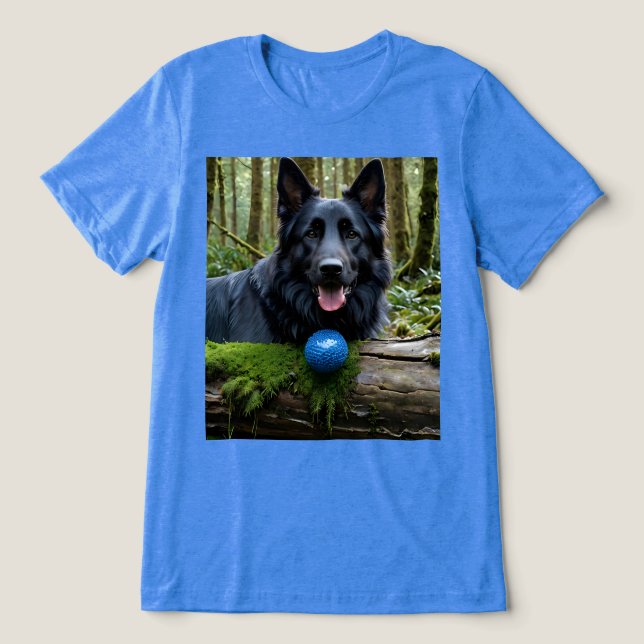 German shepherd preto com esfera (Design frontal)