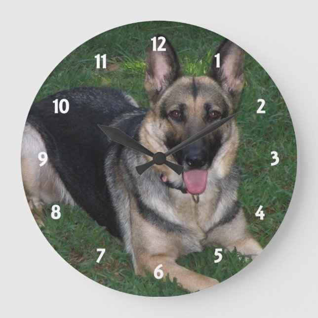 German shepherd: Relógio de Parede (Frente)