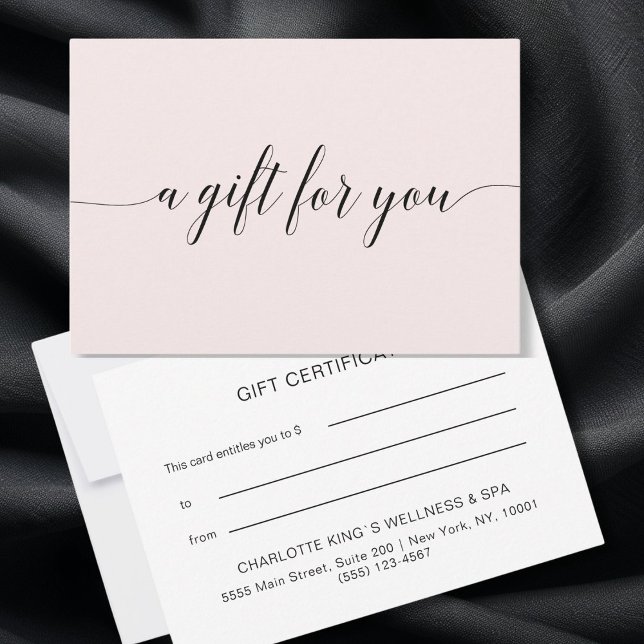 GESCHÄFTSBESCHEINIGUNG (Elegant Minimalist Pink Gift Certificate)