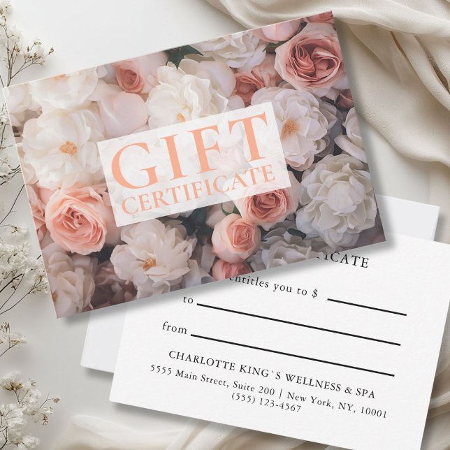 GESCHÄFTSKONTROLLBESCHEINIGUNG | Modern | Floral | (CUSTOM GIFT CERTIFICATE  | Floral |)