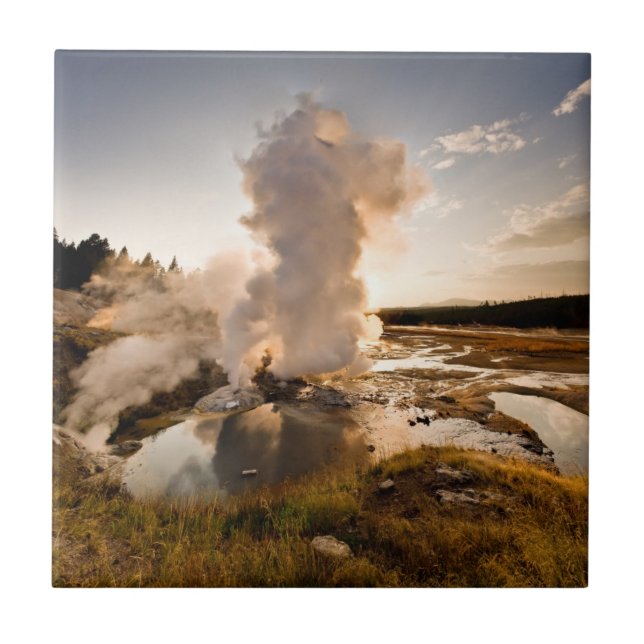 Geyser da borda, bacia do geyser de Norris (Frente)