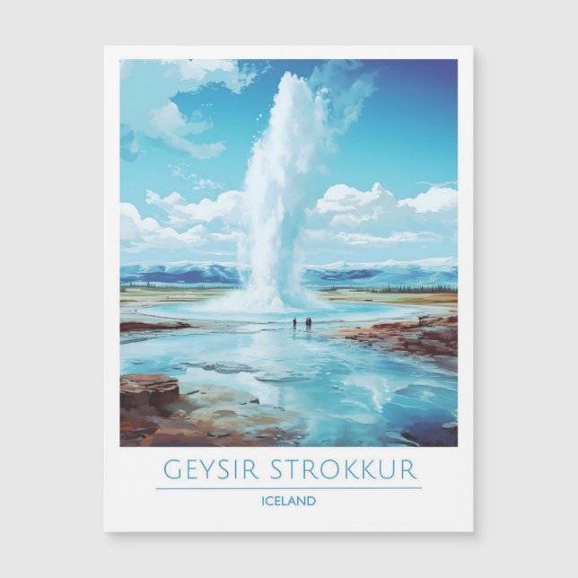 Geysir Strokkur Iceland Vintage Travel  (Frente)