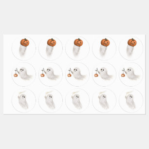 Ghost Halloween e adesivo de Pumpkin