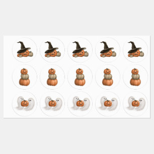 Ghost Halloween e adesivo de Pumpkin