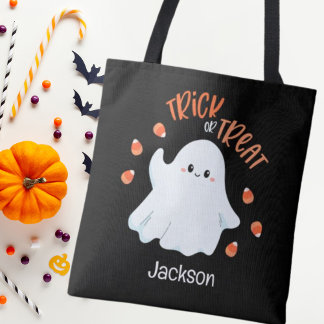 Ghost Halloween Trick amigável ou Treat Tote Bag