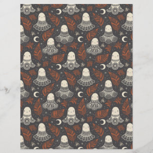 Ghost Lace de Cute Halloween - Papel Scrapbook Rus