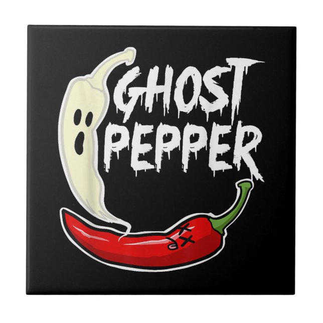 Ghost Pepper Funny Spicy Hot Halloween Peppe (Frente)