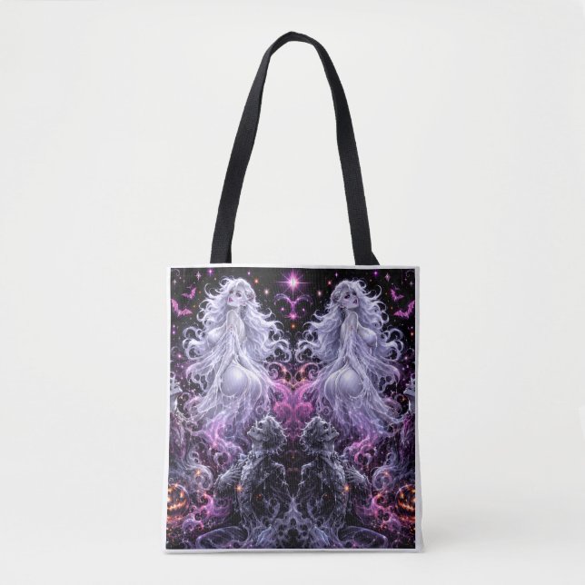 Ghostly Glam Halloween Tote Bag (Frente)