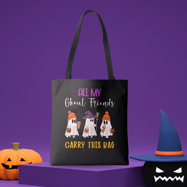 GhoulFrias Halloween Tote Bag | Cute Spooky (All My Ghoul Friends carry this bag quote Halloween Tote Bag)
