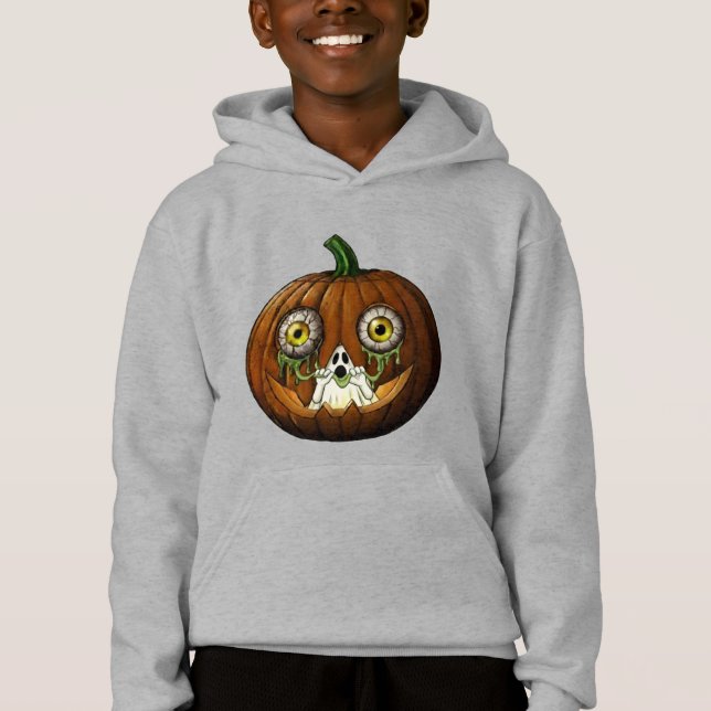 Ghoulish Ghost Dripping Eyeballs Jack-O-Lantern (Frente)