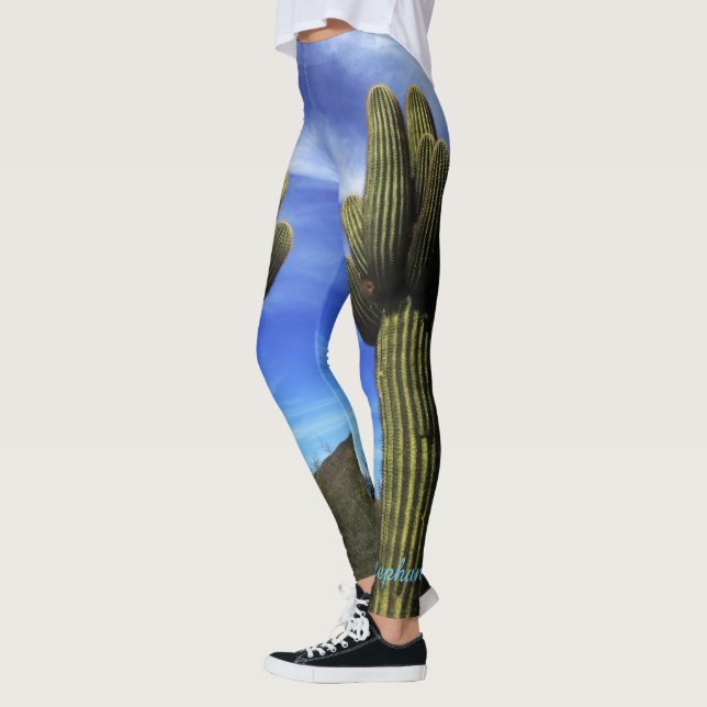 Giant Saguaro Cactus, Leggings de Nomes Personaliz (Esquerda)
