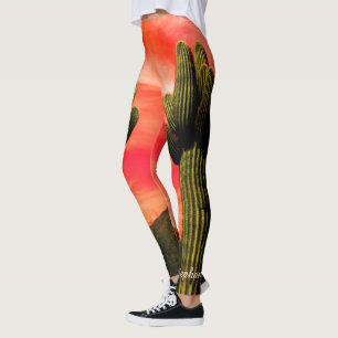 Giant Saguaro Cactus, Leggings de Nomes Personaliz