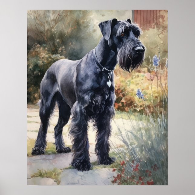 Giant Schnauzer Dog Art Impressão Poster (Frente)