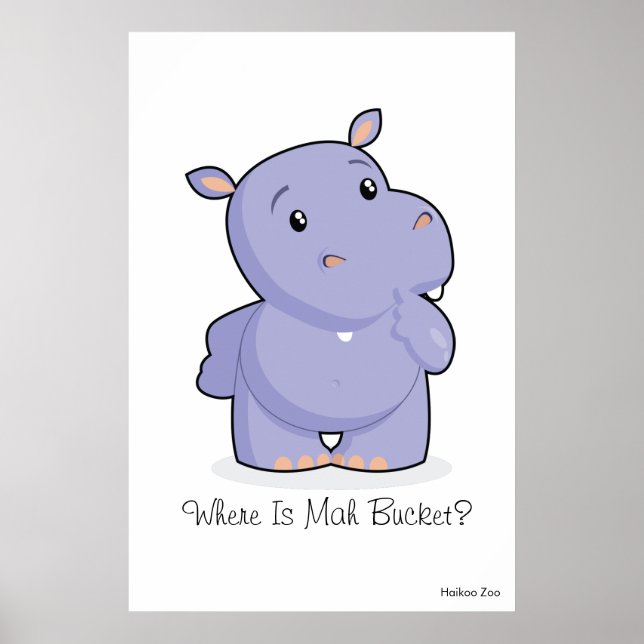 Giant 'Where Is Mah Balde' Hippo Poster (Frente)