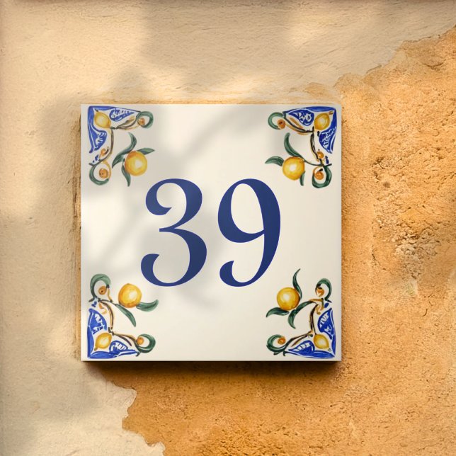 Giardino dei Limoni – House Number Ceramic Tile (Criador carregado)