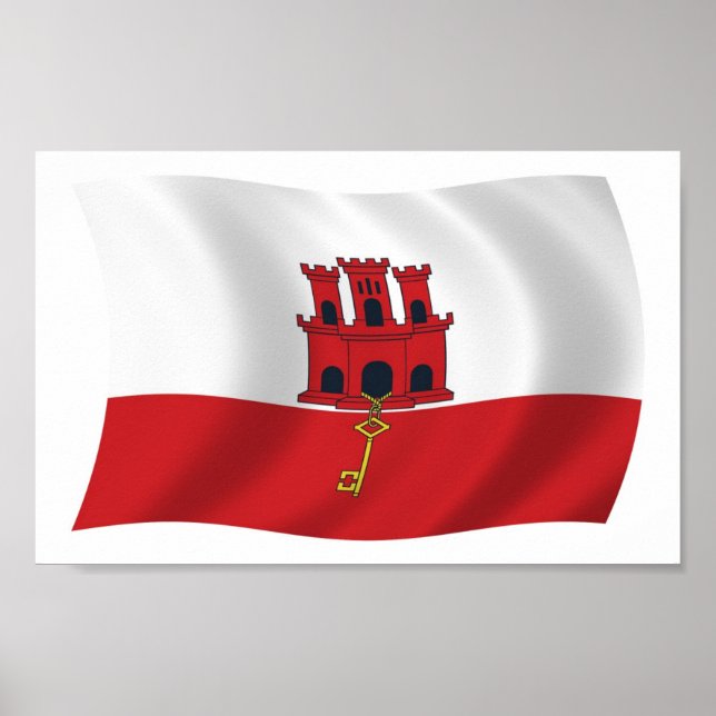 Gibraltar Flag Poster Impressão (Frente)