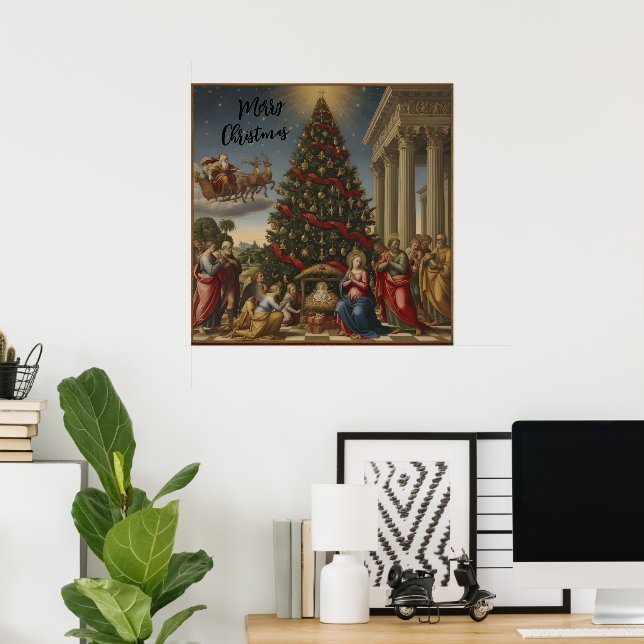 Giclée Renaissance Nativity Christmas Poster Art (Escritório em casa)