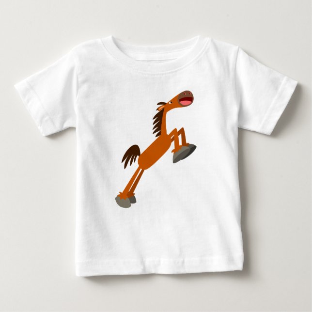Giddyup, Horsey! Camiseta Cartoon Horse Baby T Shi (Frente)