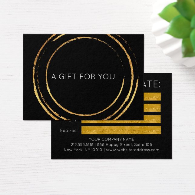 Gift Certificate Black White Gold Geometric  (Mesa)