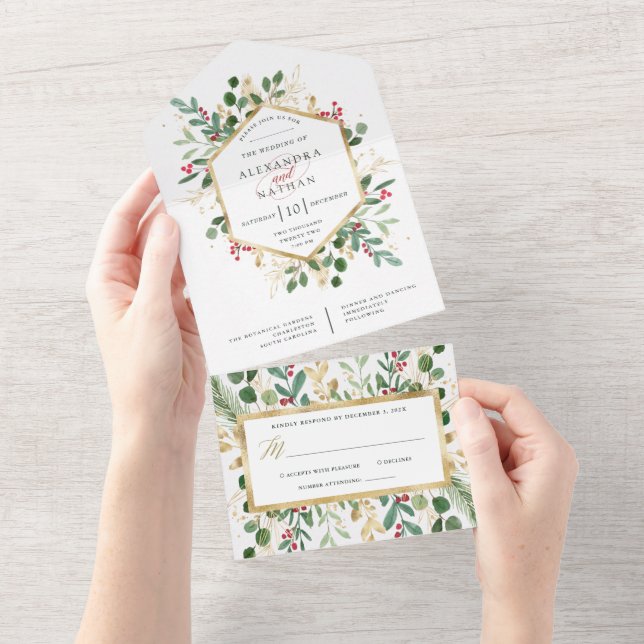 Gilded Greenery em Branco | Casamento de Natal (Aba destacável)
