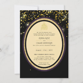 Gilded Nikah Wedding Convite Chic Dourado