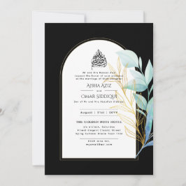 Gilded Nikah Wedding Convite Chic Dourado