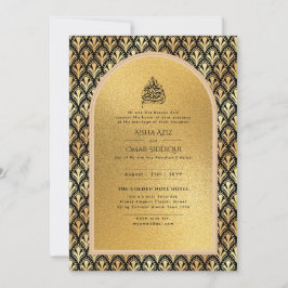 Gilded Nikah Wedding Convite Chic Dourado