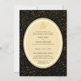 Gilded Nikah Wedding Convite Chic Dourado