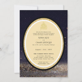 Gilded Nikah Wedding Convite Chic Dourado