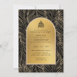 Gilded Nikah Wedding Convite Chic Dourado